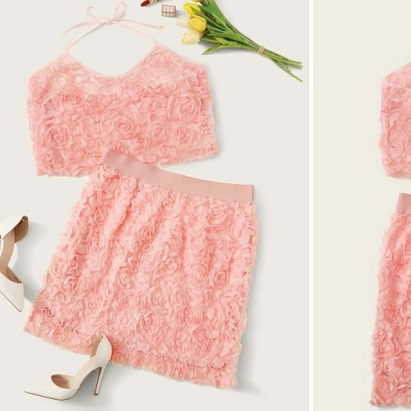 SHEIN Dresses & Skirts - Floral Halter Top Skirt Set
